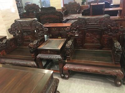 新款红木家具 大红酸枝麒麟96沙发十三件套的工艺与价值